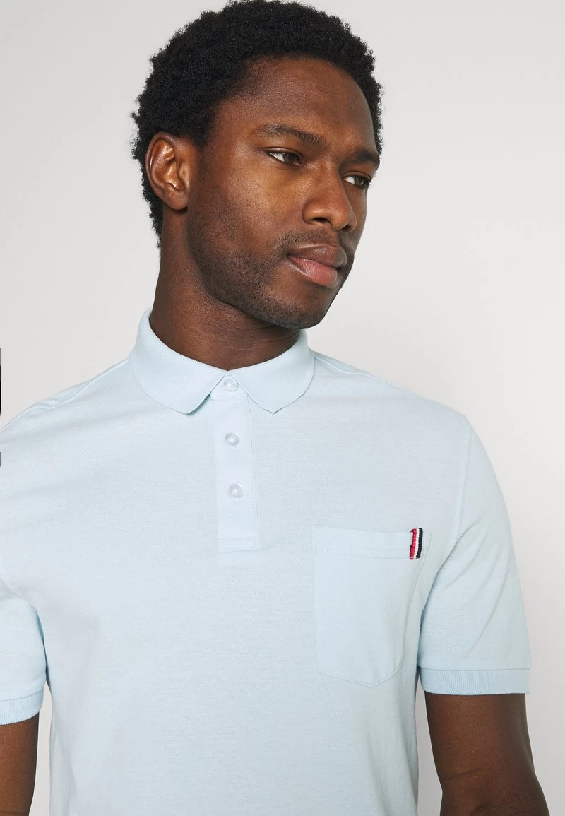 Pier One TRICOLORE TRIM POLO - Poloshirt - Light Blue - Image 4