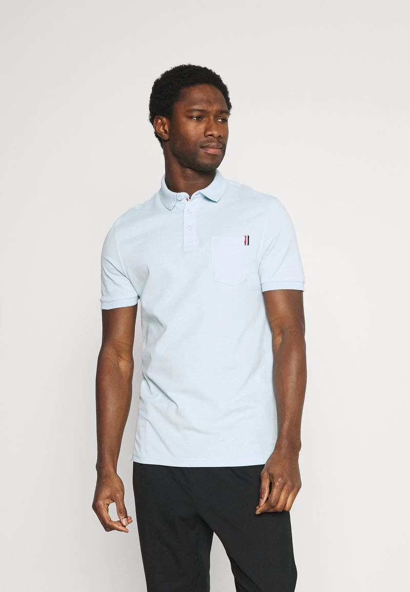 Pier One TRICOLORE TRIM POLO - Poloshirt - Light Blue - Image 2