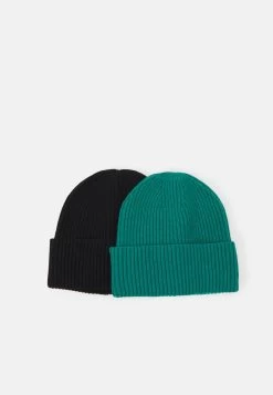 Pier One UNISEX 2 PACK - Mütze - Black/green
