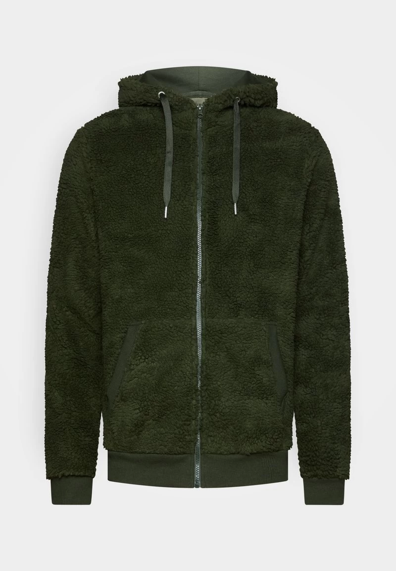 Pier One BORG ZIP-UP JACKET - Fleecejacke - Dark Green – Bild 4