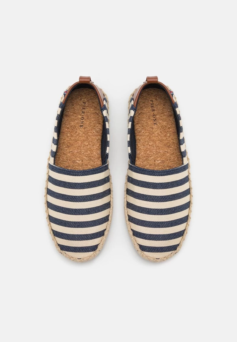 Pier One UNISEX - Espadrille - Dark Blue/white - Image 4
