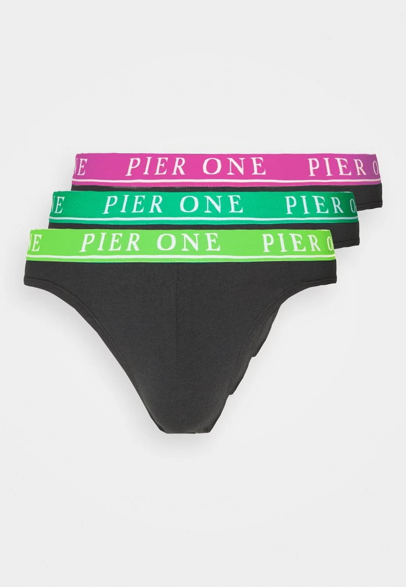 Pier One BRANDED WAISTBAND BRIEFS 3 PACK - Slip - Black - Image 5