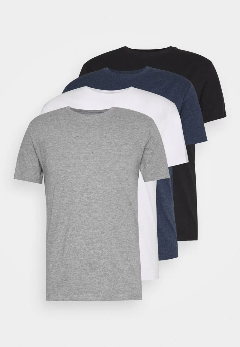 Pier One 4 PACK - T-Shirt Basic - Black/white/blue - Image 4