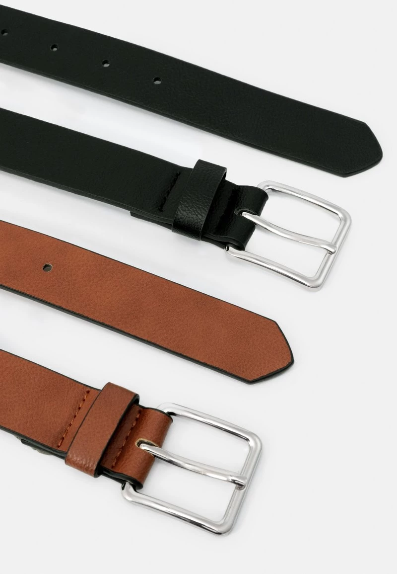 Pier One 2 PACK - Gürtel - 802 - Black_708 - Cognac - Image 2